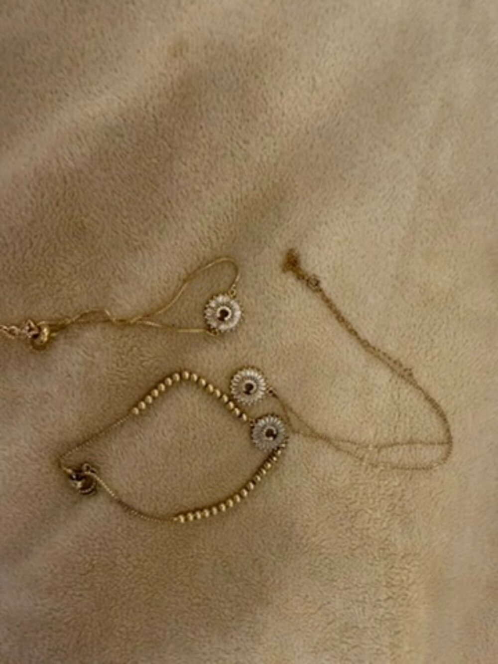 "C" rhinestone jewelry set, necklace and bracelet